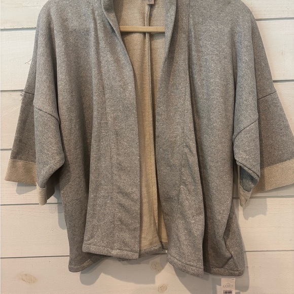 LOFT NWT Gray Shrug Sweater with Elegant Draping - Picture 11 of 11